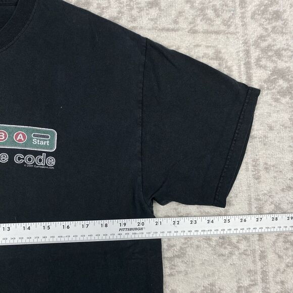 Vintage 2001 Game Shine The Code T Shirt Black Spellout Y2K Mens Size Large - Picture 3 of 5